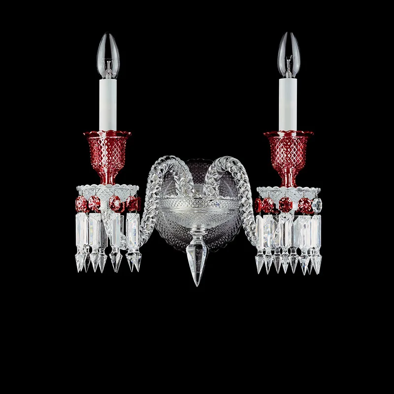 Louvre Crystal Wall Sconce, 2-Light, 15" H in polished chrome