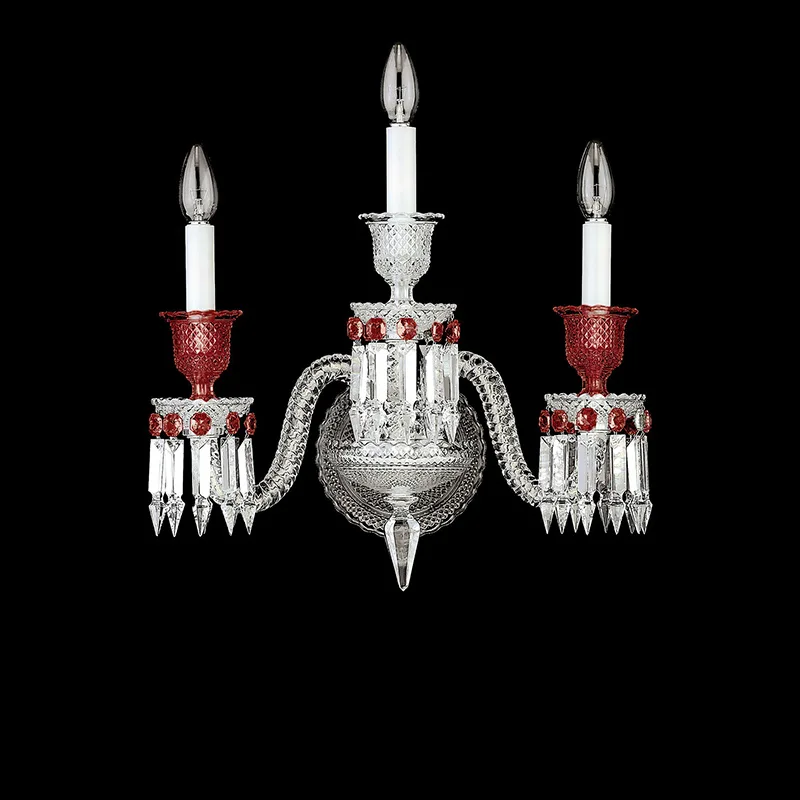 Louvre Crystal Wall Sconce, 3-Light, 19" H in polished chrome