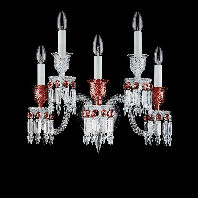 Louvre Crystal Wall Sconce, 5-Light, 19" H in polished chrome