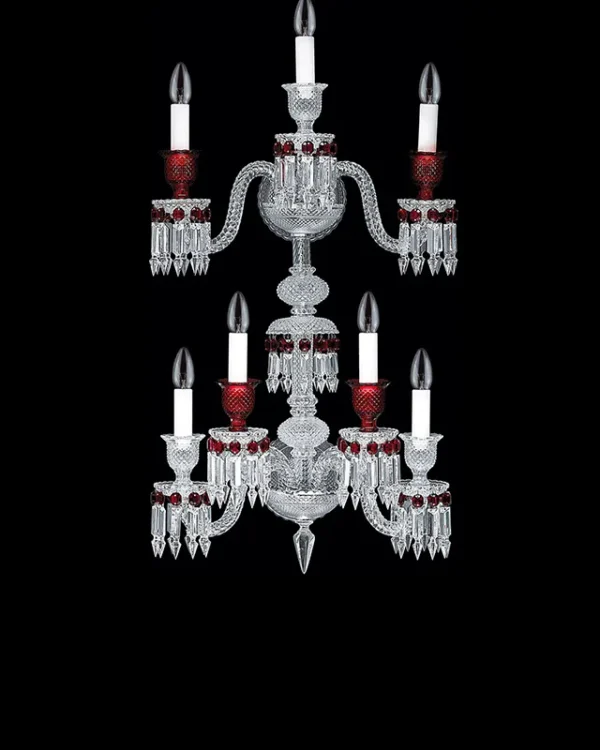 Louvre Crystal Wall Sconce, 7-Light, 37" H in polished chrome