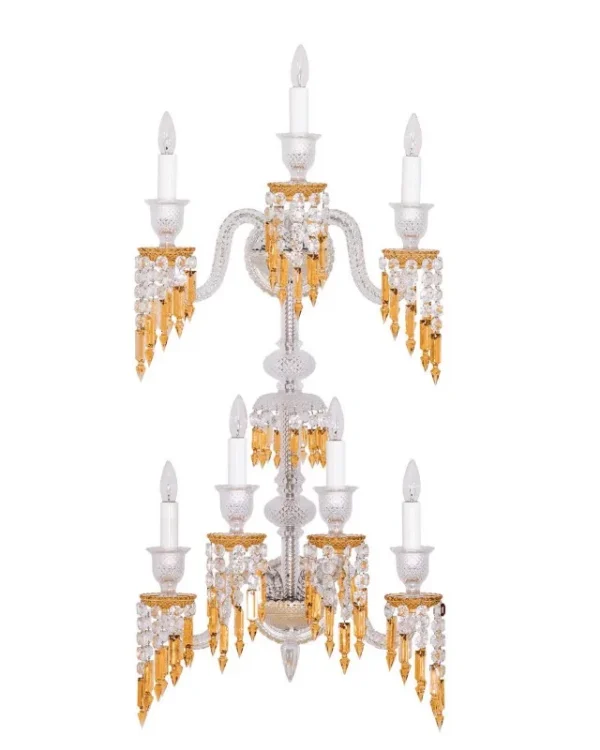 Louvre Crystal Wall Sconce, 7-Light, 44" H in polished chrome