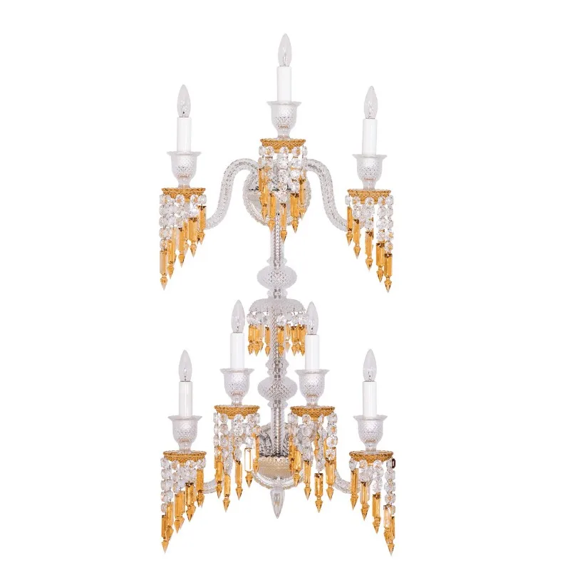 Louvre Crystal Wall Sconce, 7-Light, 44" H in polished chrome