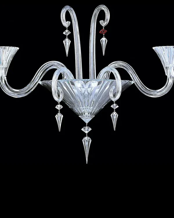 Louvre Crystal Wall Sconce, 2-Light, 25" H in polished chrome