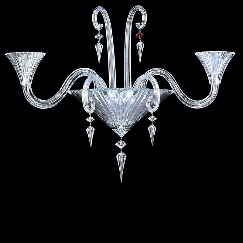Louvre Crystal Wall Sconce, 2-Light, 25" H in polished chrome