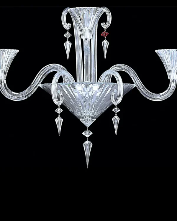 Louvre Crystal Wall Sconce, 3-Light, 25" H in polished chrome