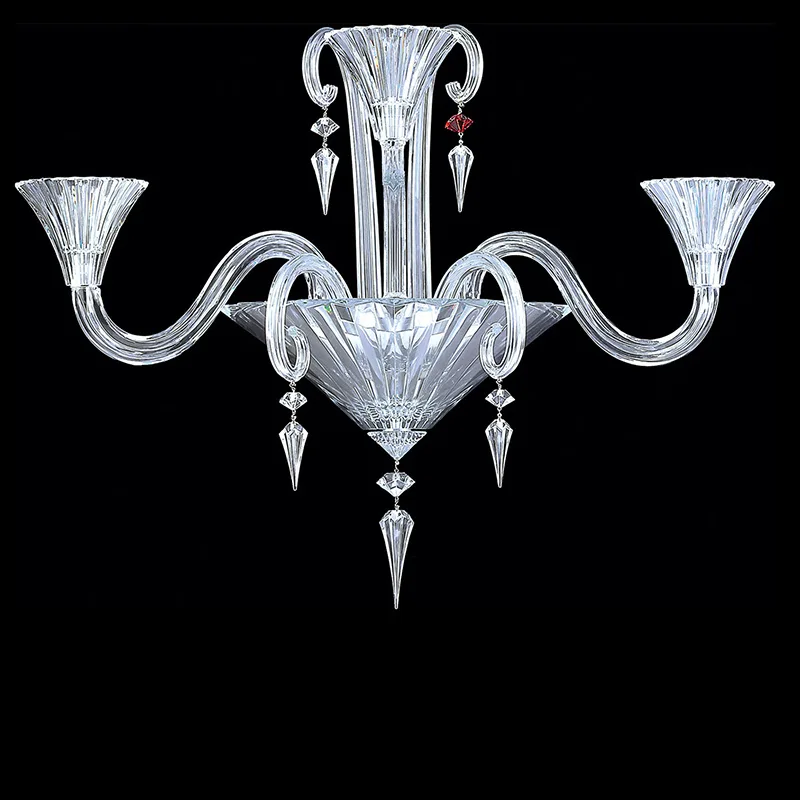 Louvre Crystal Wall Sconce, 3-Light, 25" H in polished chrome