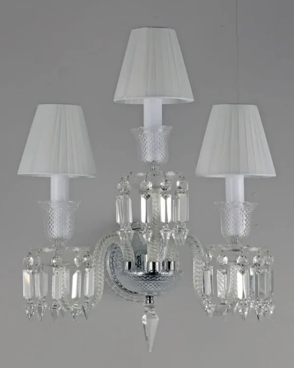 Lumière Crystal Wall Sconce, 3-Light in polished chrome