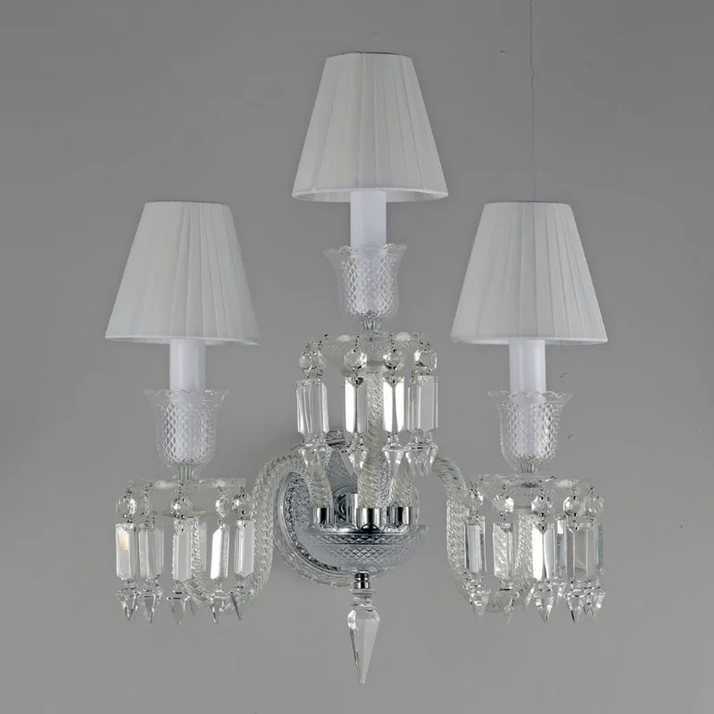 Lumière Crystal Wall Sconce, 3-Light in polished chrome