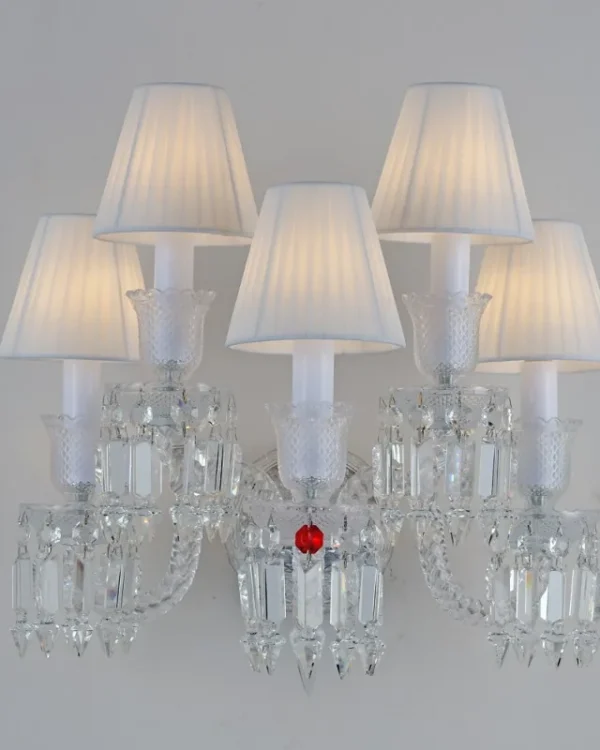 Lumière Crystal Wall Sconce, 5-Light in polished chrome