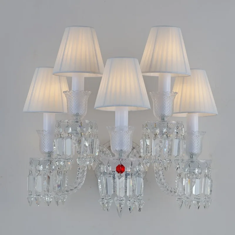 Lumière Crystal Wall Sconce, 5-Light in polished chrome