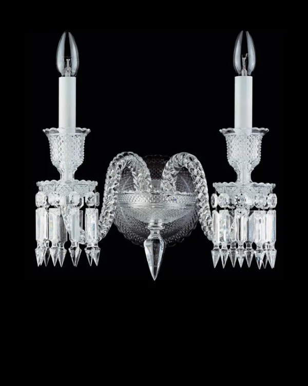 Ritz Crystal Wall Sconce, 2-Light, 15" H in polished chrome