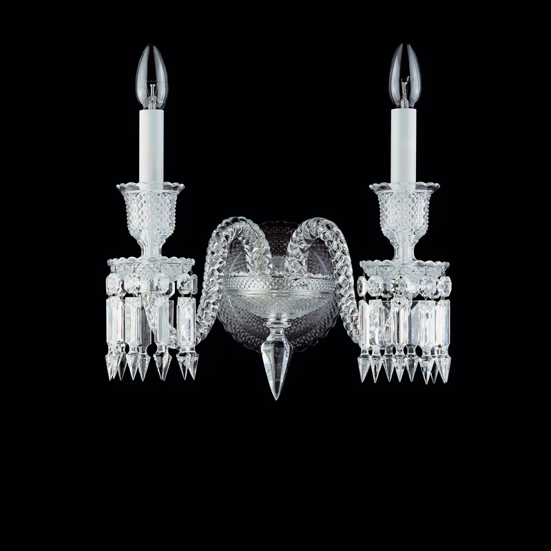 Ritz Crystal Wall Sconce, 2-Light, 15" H in polished chrome