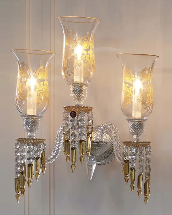 Ritz Crystal Wall Sconce, 3-Light, 22" H in polished chrome