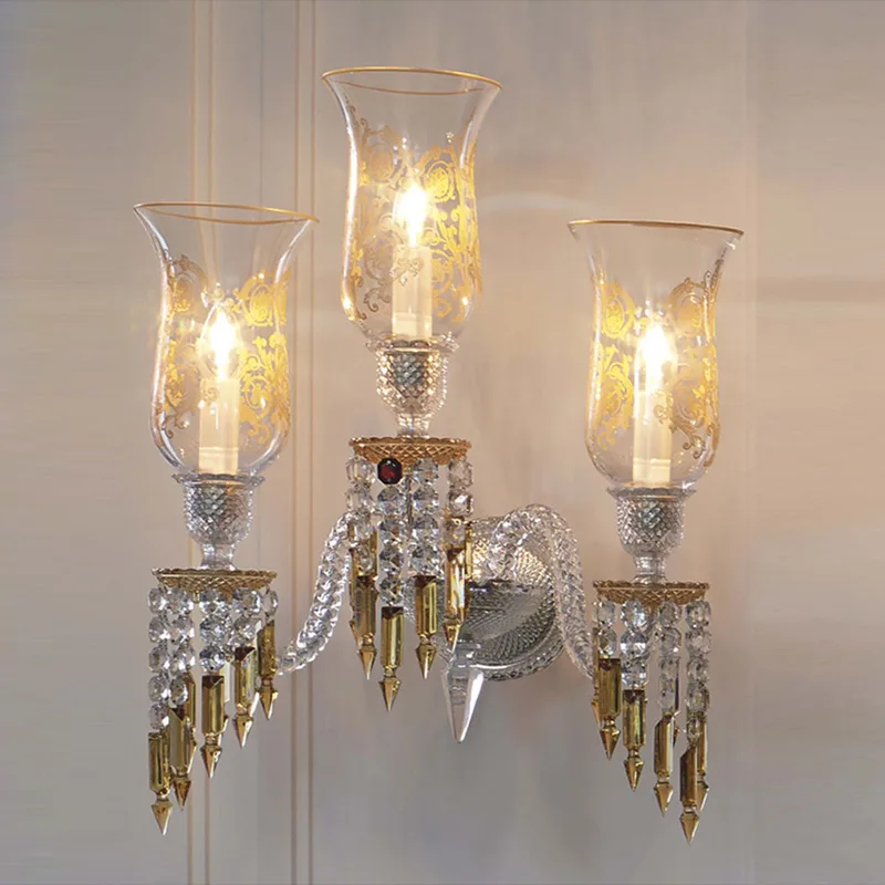 Ritz Crystal Wall Sconce, 3-Light, 22" H in polished chrome