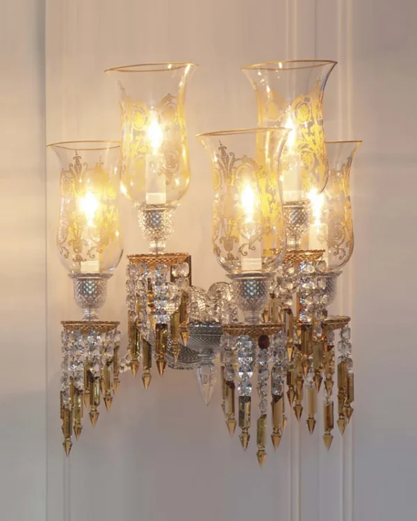 Ritz Crystal Wall Sconce, 5-Light, 22" H in polished chrome