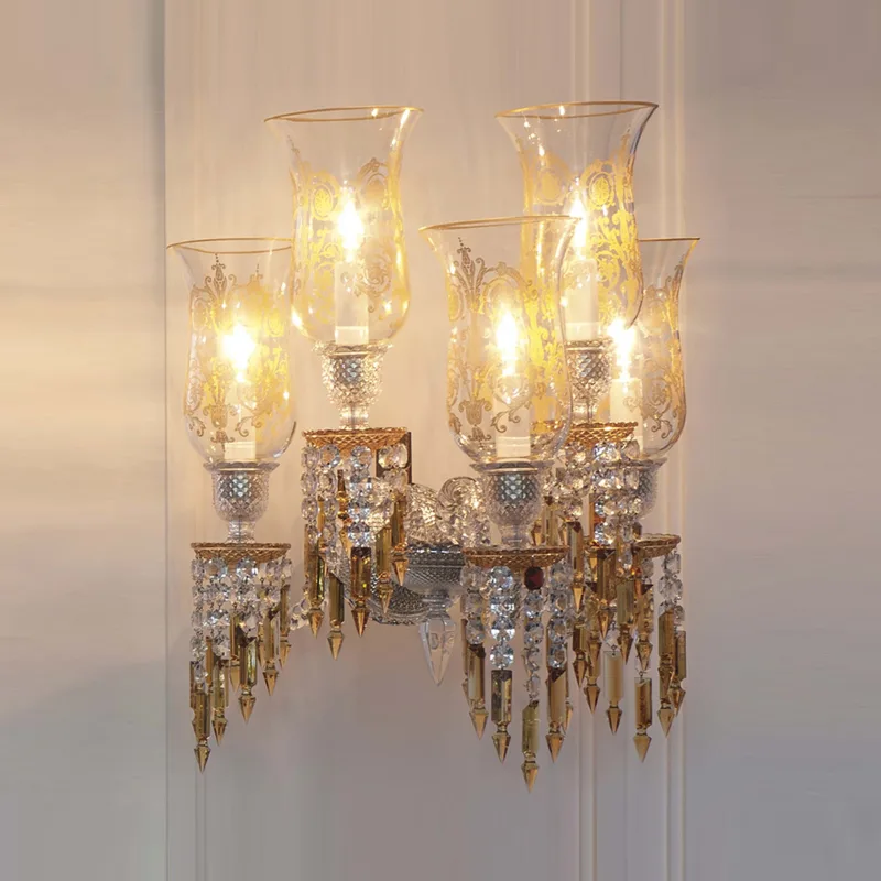 Ritz Crystal Wall Sconce, 5-Light, 22" H in polished chrome