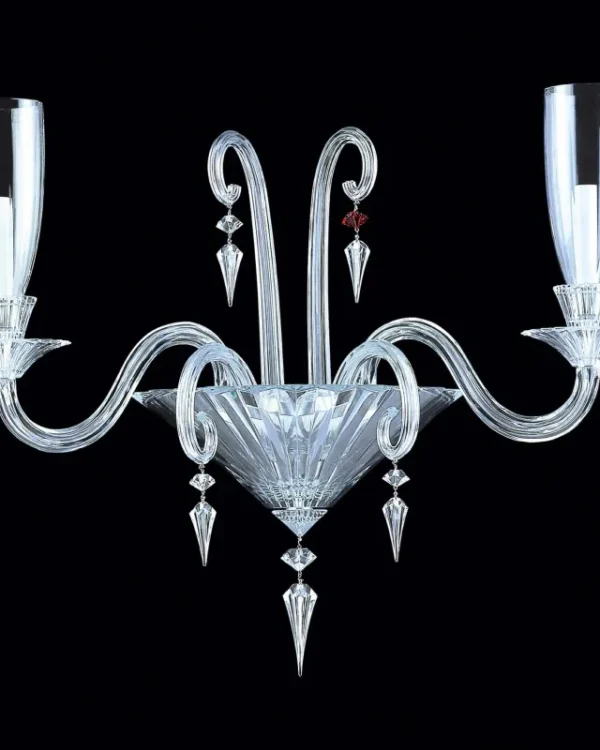 Ritz Crystal Wall Sconce, 2-Light, 25" H in polished chrome