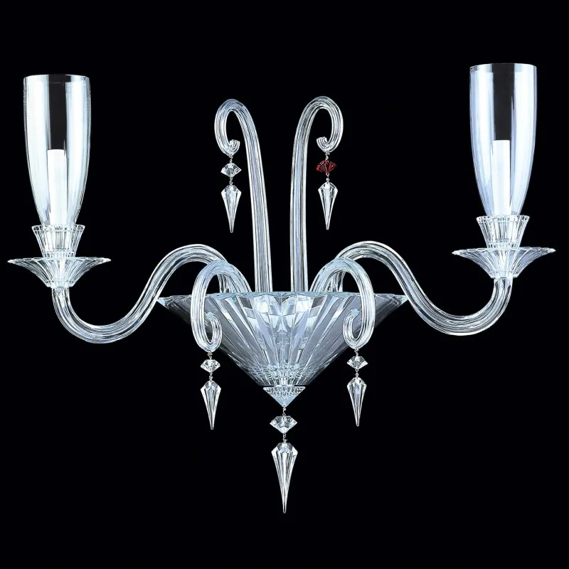 Ritz Crystal Wall Sconce, 2-Light, 25" H in polished chrome