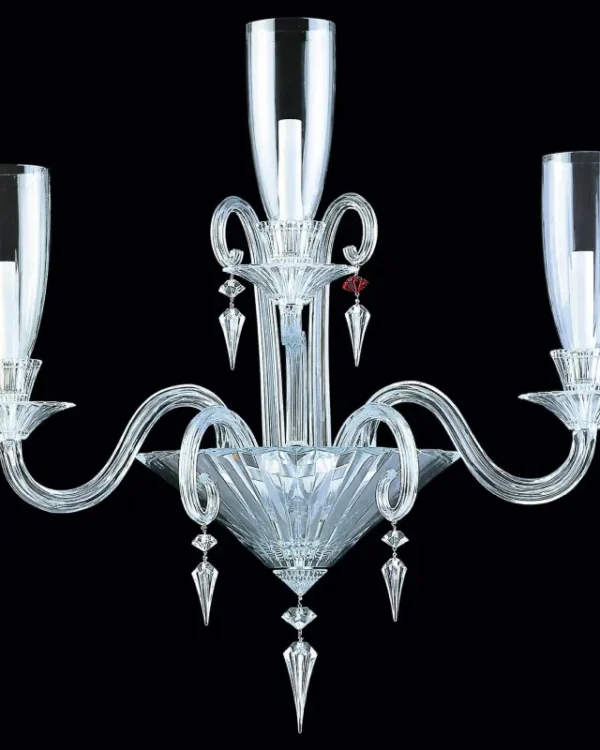 Ritz Crystal Wall Sconce, 3-Light, 25" H in polished chrome
