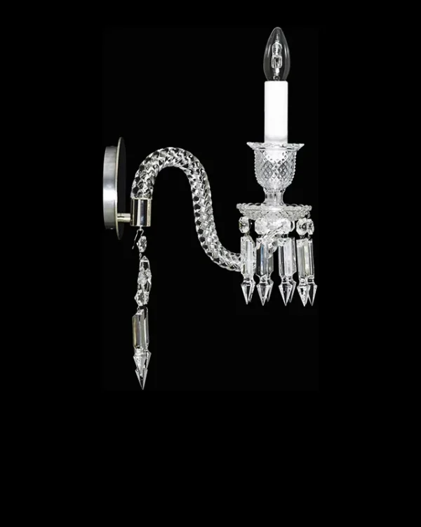 Royal Crystal Wall Sconce II, 1-Light, 19" H in Polished Chrome in polished chrome