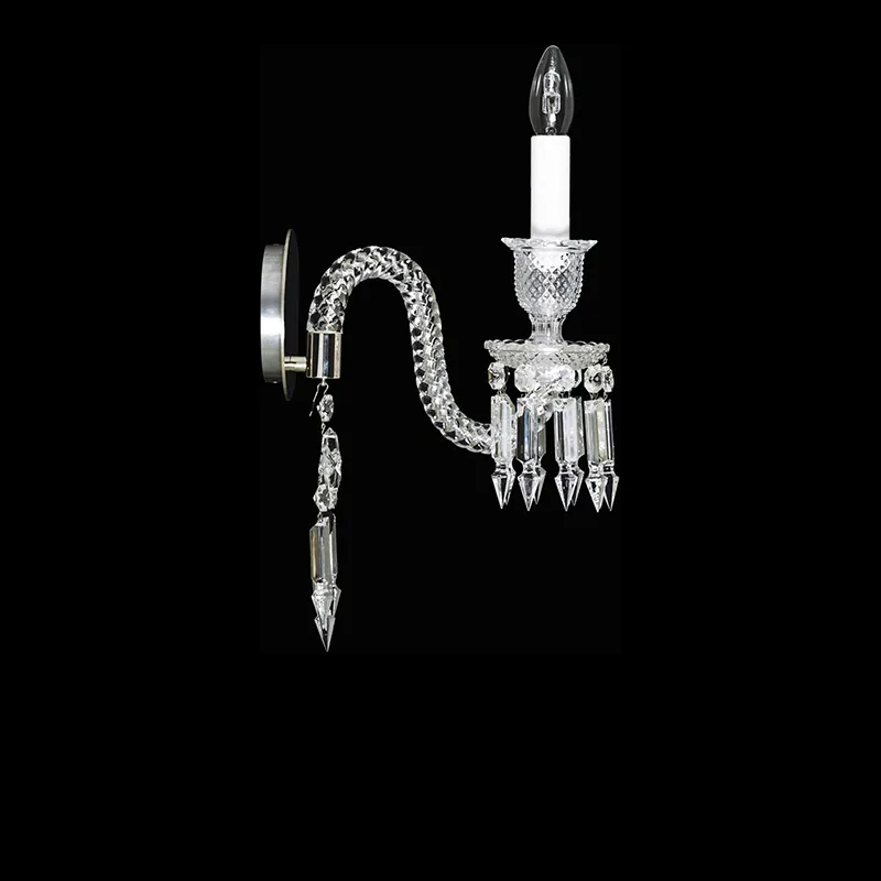 Royal Crystal Wall Sconce II, 1-Light, 19" H in Polished Chrome in polished chrome
