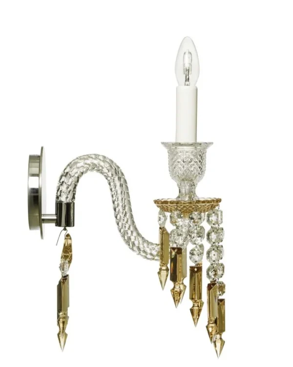 Royal Crystal Wall Sconce, 1-Light, 19" H in Polished Chrome in polished chrome