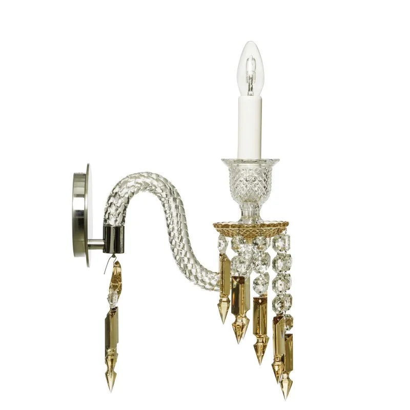 Royal Crystal Wall Sconce, 1-Light, 19" H in Polished Chrome in polished chrome