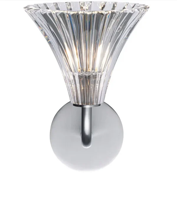 Royal Crystal Wall Sconce, 1-Light, 8" H in polished chrome