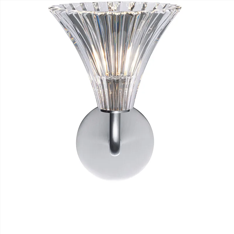 Royal Crystal Wall Sconce, 1-Light, 8" H in polished chrome