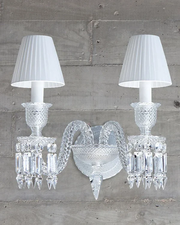 Royal Crystal Wall Sconce, 2-Light, 15" H in Polished Chrome in polished chrome