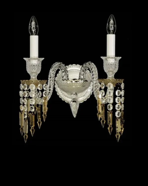 Royal Crystal Wall Sconce, 2-Light, 18" H in polished chrome