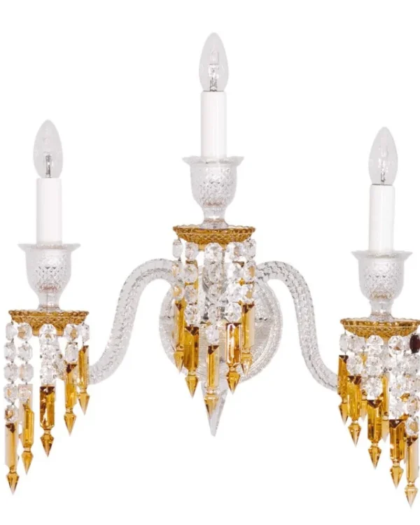 Royal Crystal Wall Sconce, 3-Light in polished chrome