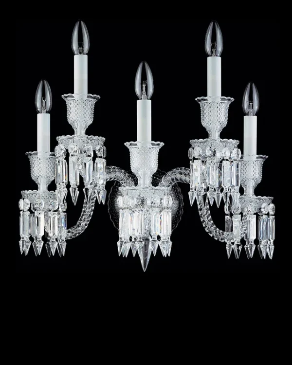 Royal Crystal Wall Sconce, 5-Light in polished chrome