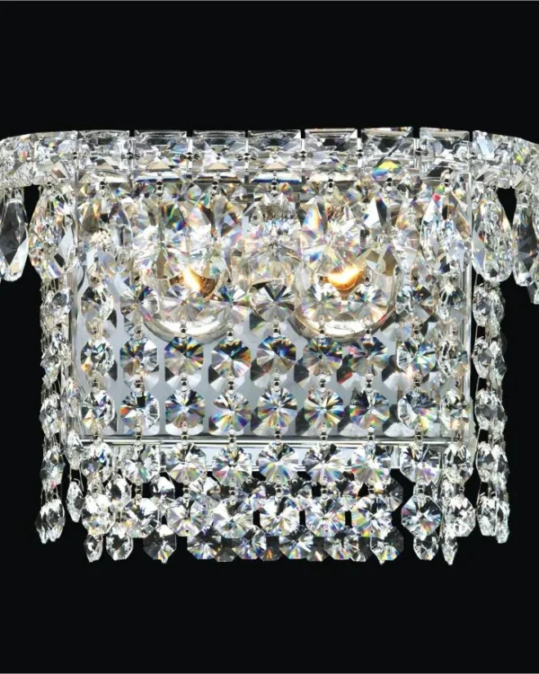 Nocturne Crystal Wall Sconce, 2-Light in polished chrome