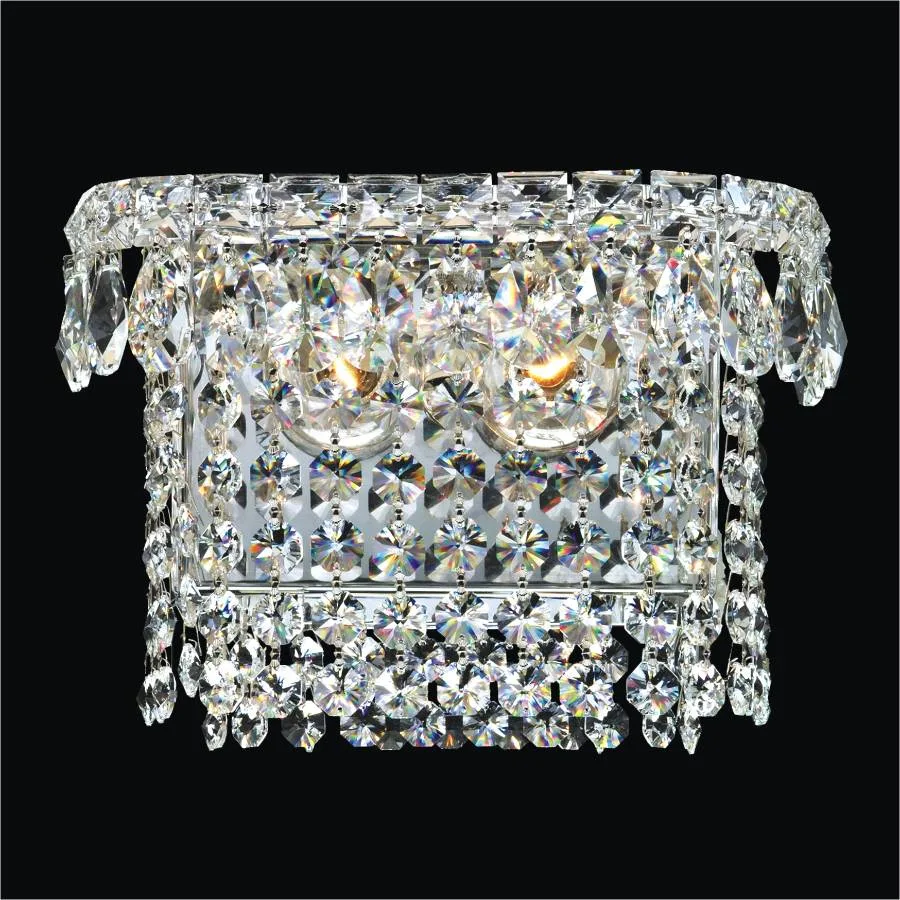 Nocturne Crystal Wall Sconce, 2-Light in polished chrome