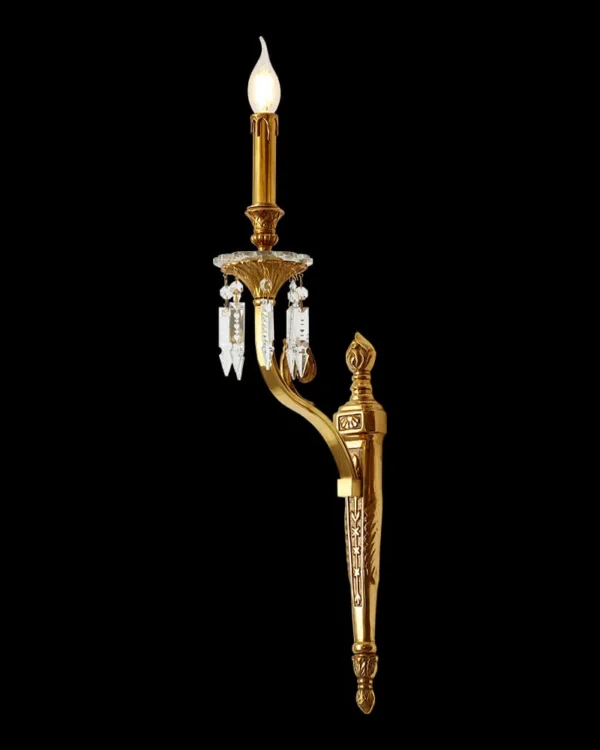 Auteuil Crystal Wall Sconce, 1-Light, 29" H in antique brass