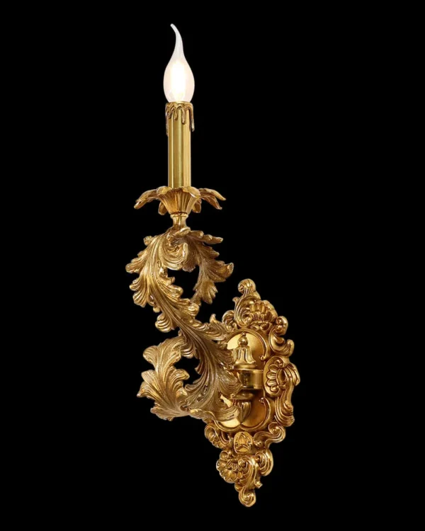 Auteuil Brass Wall Sconce, 1-Light, 20" H in antique brass