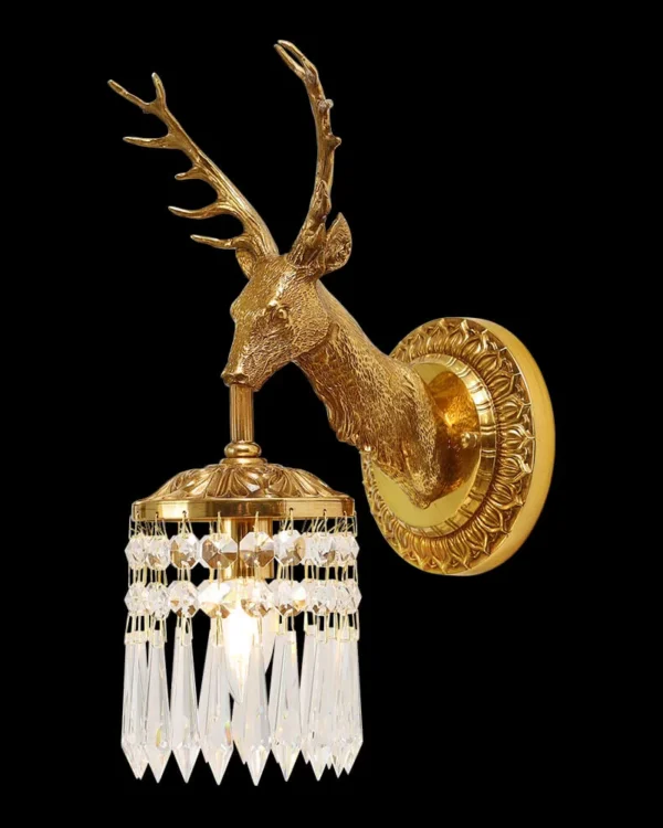 Auteuil Crystal Wall Sconce, 1-Light, 15" H in antique brass