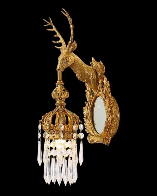 Auteuil Crystal Wall Sconce, 1-Light, 21" H in antique brass