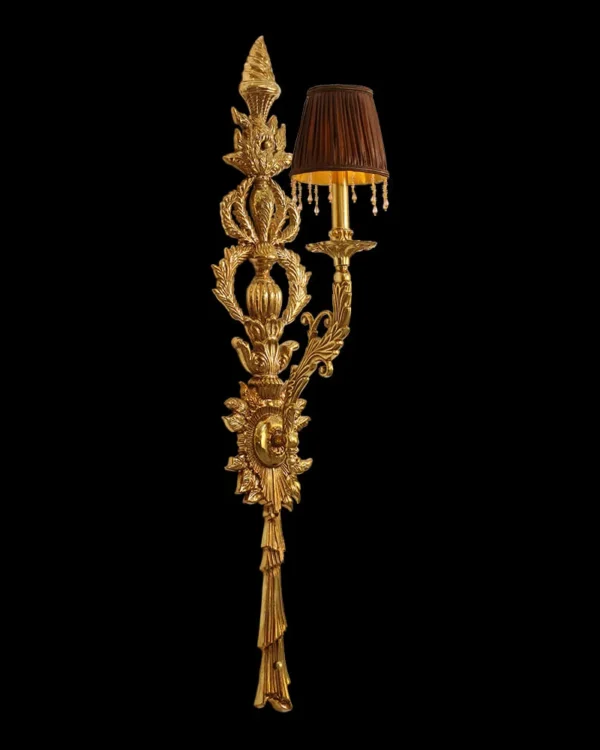 Auteuil Brass Wall Sconce II, 1-Light, 42" H in Antique Brass in antique brass