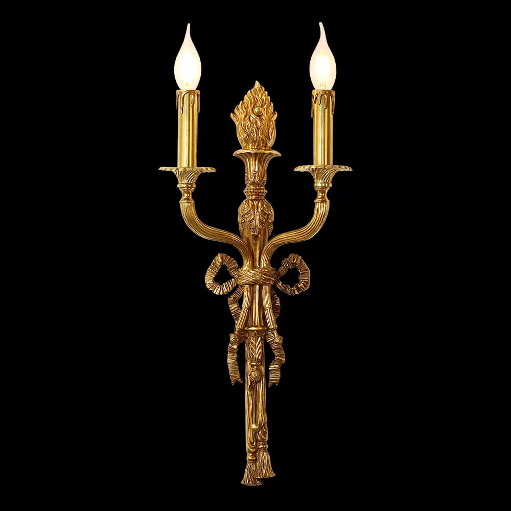 Auteuil Brass Wall Sconce II, 2-Light, 24" H in Antique Brass in antique brass