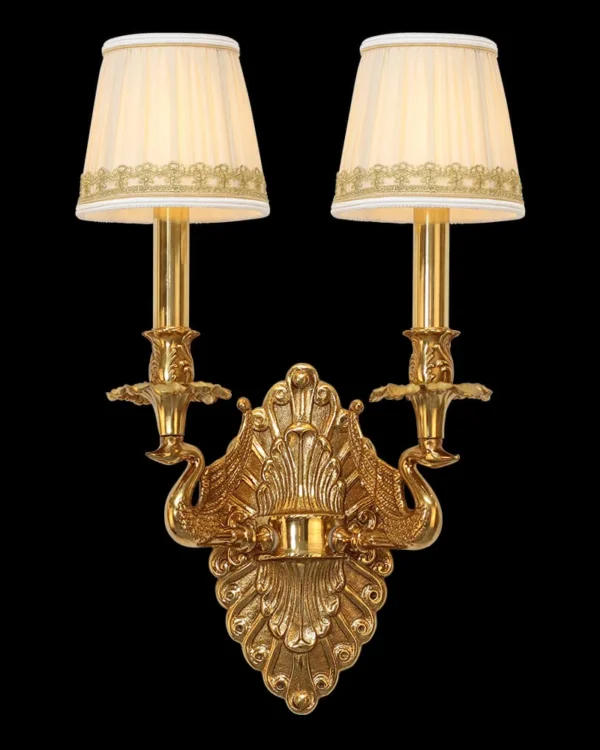 Auteuil Brass Wall Sconce III, 2-Light, 19" H in Antique Brass in antique brass