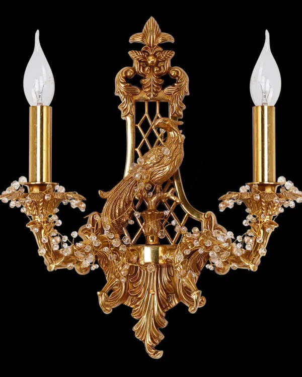 Auteuil Brass Wall Sconce, 2-Light, 16" H in antique brass