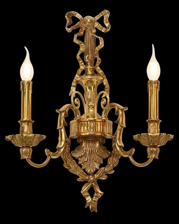 Auteuil Brass Wall Sconce, 2-Light, 19" H in Antique Brass in antique brass