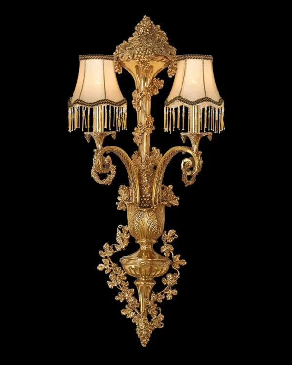 Auteuil Brass Wall Sconce II, 2-Light, 35" H in Antique Brass in antique brass