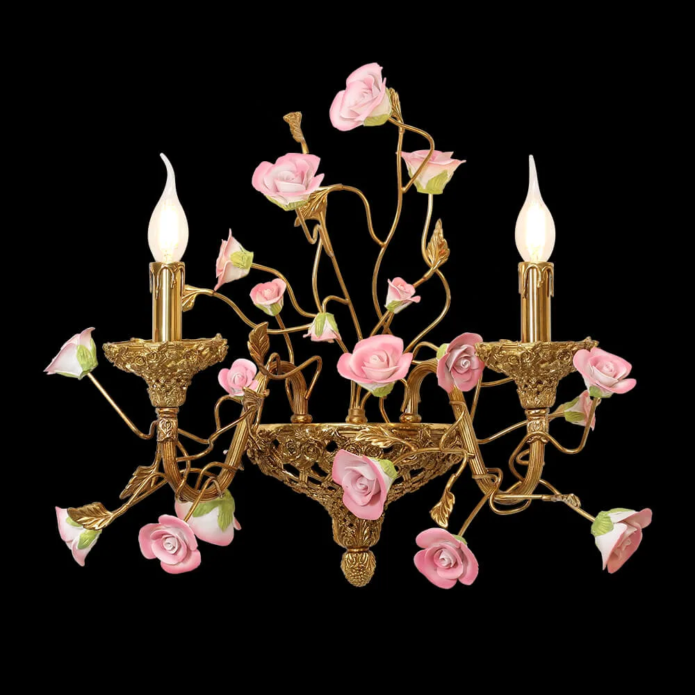 Auteuil Brass Wall Sconce II, 2-Light, 18" H in Antique Brass in antique brass