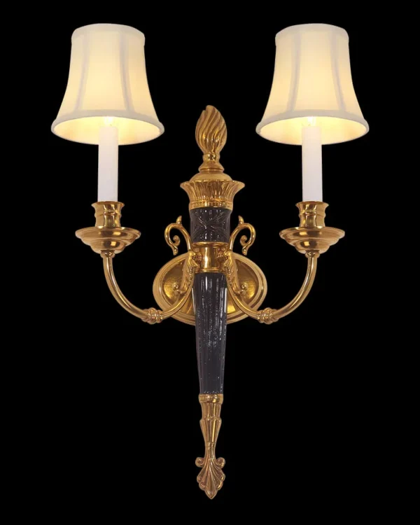 Babylone Brass Wall Sconce, 2-Light in antique brass