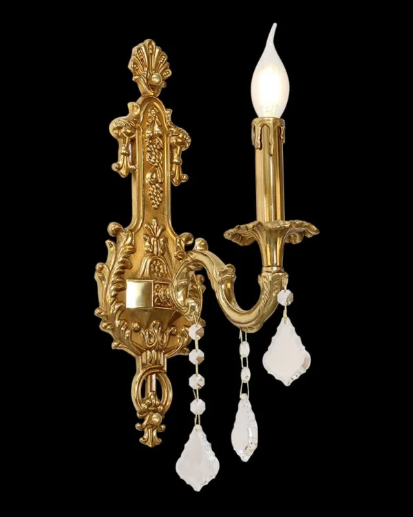 Courcelles Crystal Wall Sconce, 1-Light in antique brass