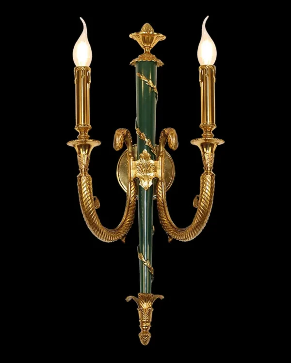 Courcelles Brass Wall Sconce, 2-Light in antique brass