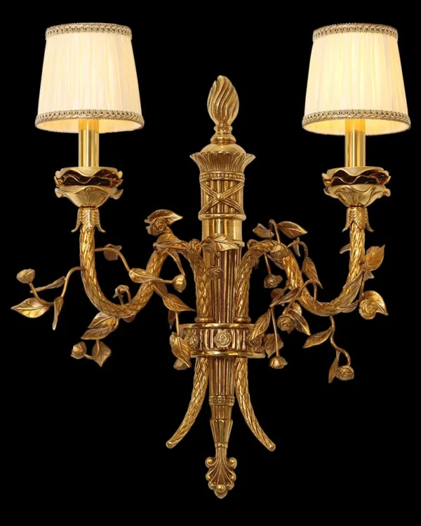 Doré Brass Wall Sconce, 2-Light, 24" H in Antique Brass in antique brass